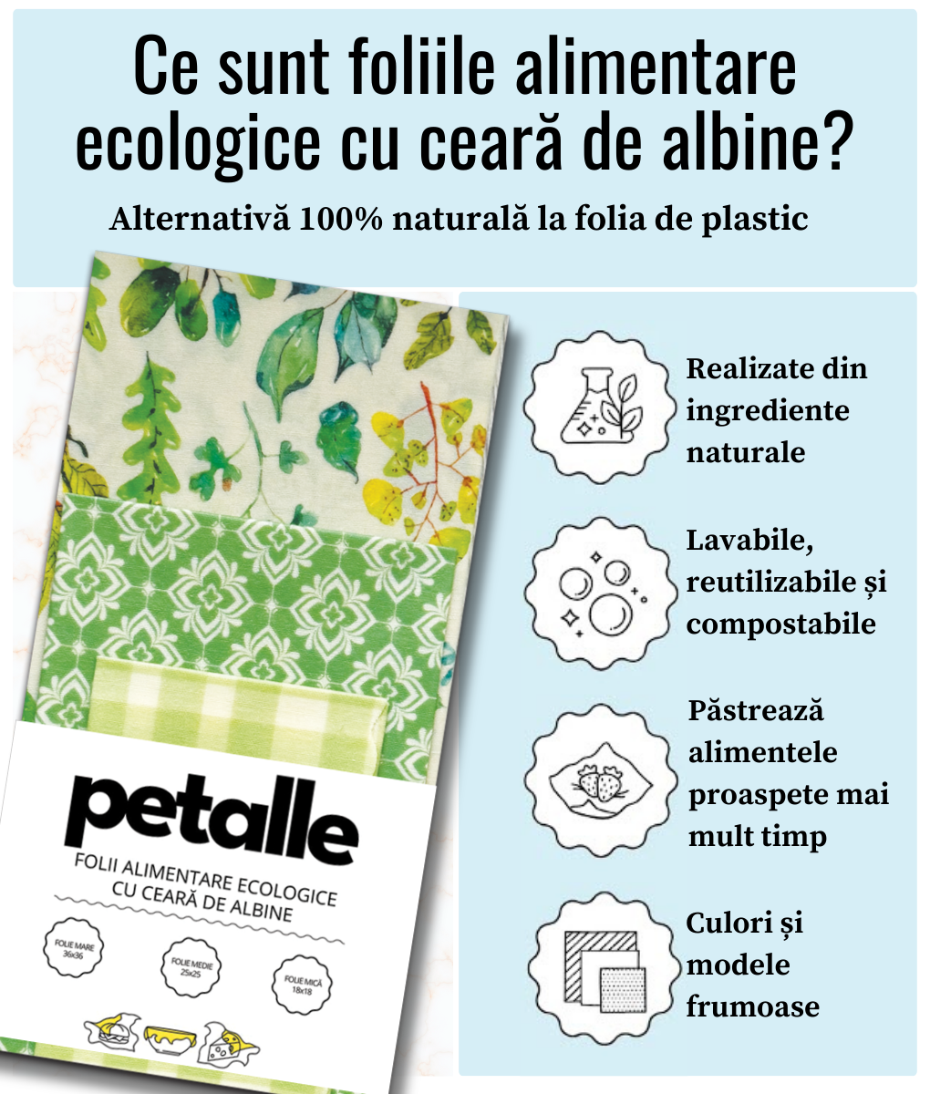 Set 3 Folii Alimentare Ecologice Cu Ceara De Albine